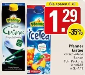 WEZ Pfanner Eistee 2Ltr. Packung Angebot