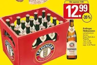 WEZ Erdinger Hefeweizen Kiste 20x0,5Ltr. Flasche Angebot