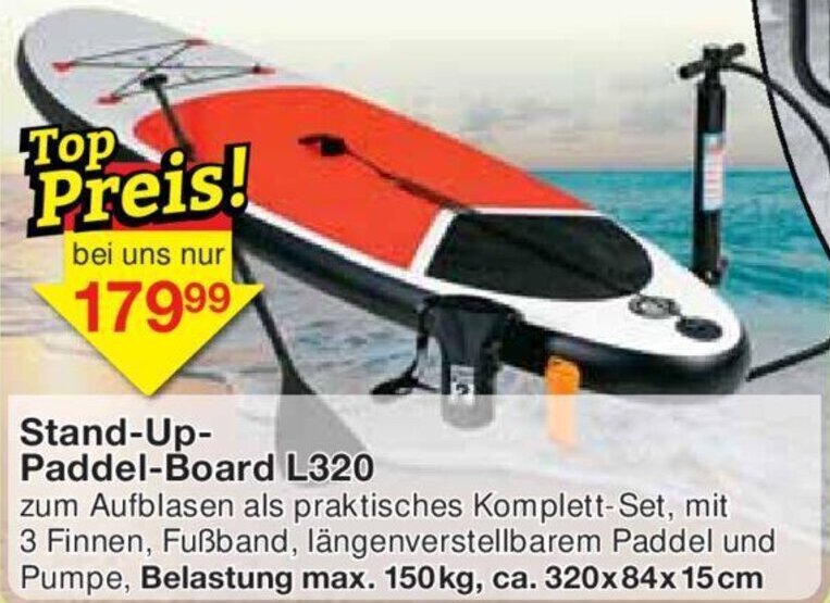 StandUpPaddelBoard L320 Angebot bei Jawoll