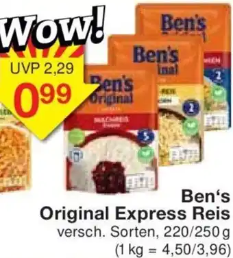 Jawoll Ben's Original Express Reis 220/250 g Angebot