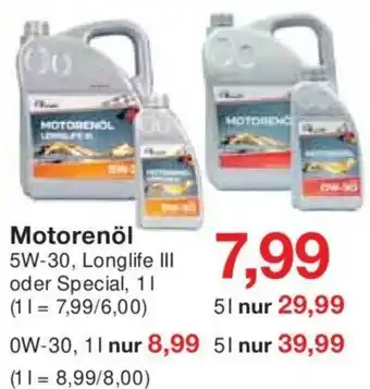 Jawoll Motorenöl 5W-30 Angebot