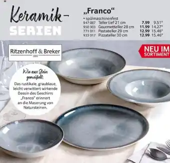 Selgros Ritzenhoff & Breker Keramik Serien ,,Franco" Angebot