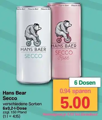 Famila Nord West Hans Bear Secco 6x0,2-L-Dose Angebot