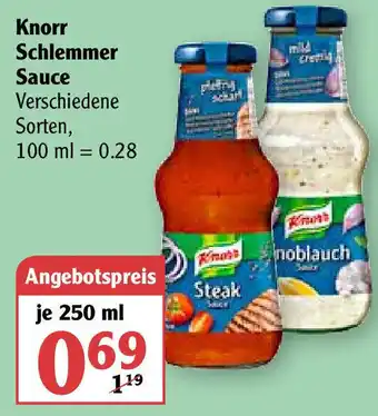 Globus Knorr Schlemmer Sauce 250ml Angebot