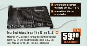 V Baumarkt Solar Pool-Heizmatte ca. 110 x 171 cm (L x B) Angebot