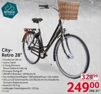 Selgros SPRICK CYCLE City-Retro 28" Angebot