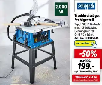 Lidl scheppach Tischkreissäge, Stahlgestell Angebot