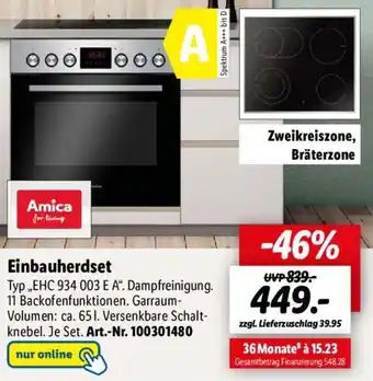 Lidl Amica Einbauherdset ,,EHC 934 003 E A" Angebot