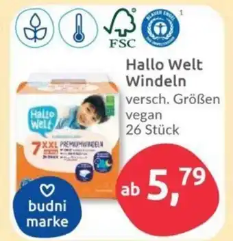 Budni Hallo Welt Windeln 26 Stück Angebot