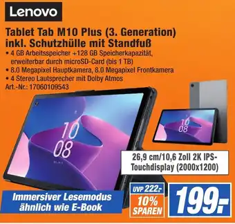 Expert Technomarkt Lenovo Tablet Tab M10 Plus (3. Generation) inkl. Schutzhülle mit Standfuß Angebot