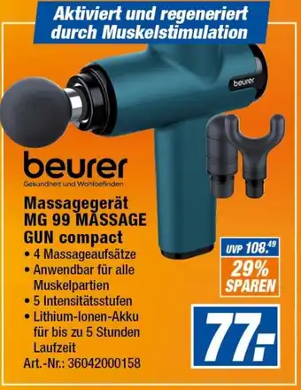 Expert Technomarkt beurer Massagegerät MG 99 MASSAGE GUN compact Angebot