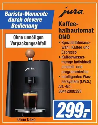 Expert Technomarkt jura Kaffee-halbautomat ONO Angebot