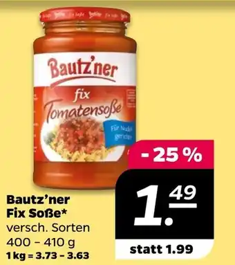 NETTO Bautz'ner Fix Soße* versch. Sorten 400 - 410 g Angebot