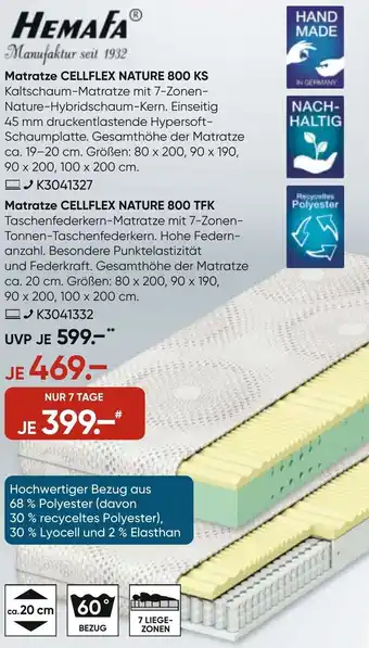 Galeria Hemafa Matratze CELLFLEX NATURE 800 KS Angebot