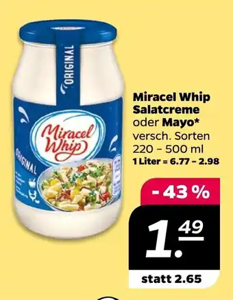 NETTO Miracel Whip Salatcreme oder Mayo* versch. Sorten 220 - 500 ml Angebot