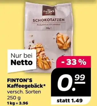 NETTO FINTON'S Kaffeegebäck* versch. Sorten 250 g Angebot