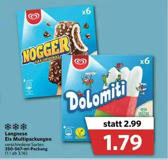 Combi Langnese Eis Multipackungen Angebot