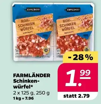 NETTO FARMLÄNDER Schinken-würfel* 250g Angebot