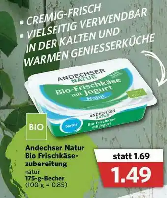 Combi Andechser Natur Bio Frischkäsezubereitung Angebot