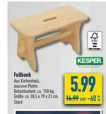 diska Fußbank Kesper Angebot