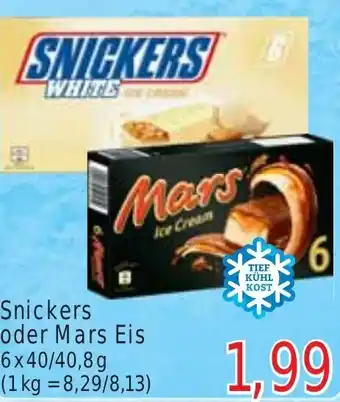 Wiglo Wunderland Snickers oder Mars Eis 6x40/40,8g Angebot