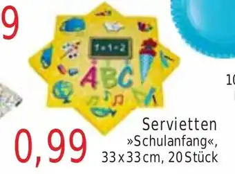 Wiglo Wunderland Servietten >>Schulanfang<<, 33x33 cm, 20 Stück Angebot