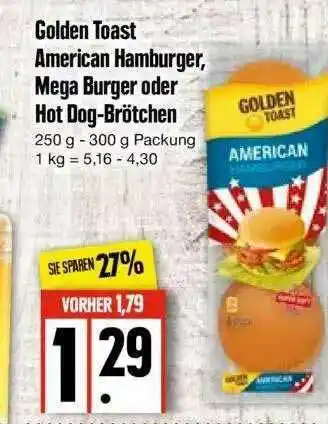 Edeka Golden Toast American Hamburger, Mega Burger Oder Hot Dog-brötchen Angebot