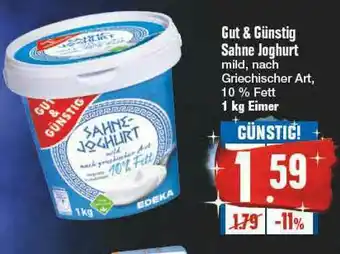 Edeka Frischemarkt Gut & Günstig Sahne Joghurt Angebot