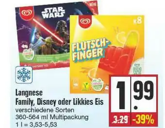 Edeka Frischemarkt Langnese Family, Disney Oder Likkies Eis Angebot