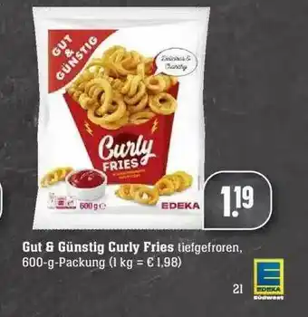 Edeka Gut & Günstig Curly Fries Angebot