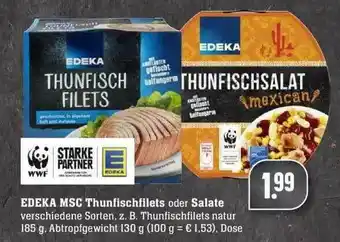 Edeka Edeka Msc Thunfischfilets Oder Salate Angebot