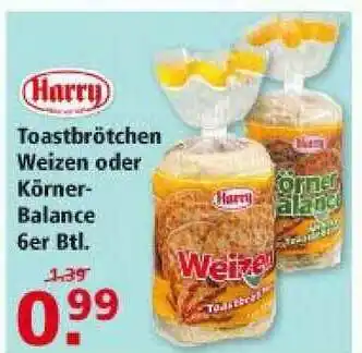 Multi Markt Harry Toastbrötchen Weizen Oder Körner Balance 6er Btl. Angebot