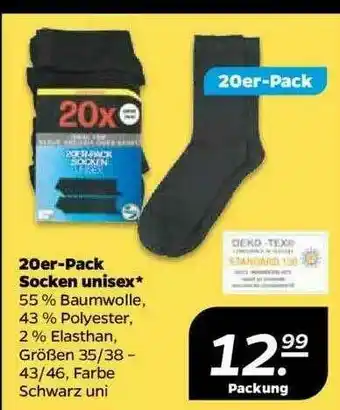 NETTO 20er-pack Socken Unisex Angebot