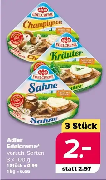 NETTO Adler Edelcreme* versch. Sorten 3 x 100 g Angebot