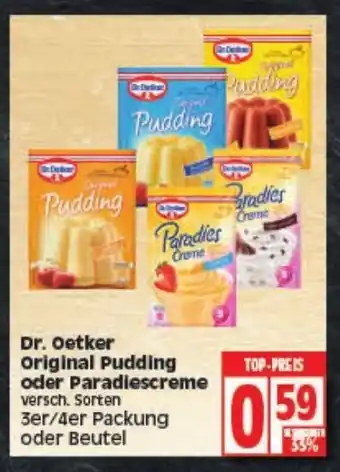 Elli Markt Dr. Oetker Original Pudding oder Paradiescreme Angebot