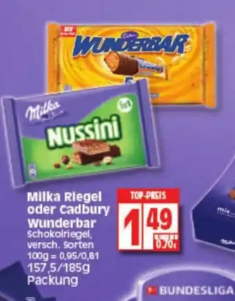 Elli Markt Milka Riegel oder Cadbury Wunderbar 157,5/185g Angebot