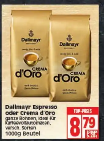 Elli Markt Dallmayr Espresso oder Crema d'Oro 1000g Beutel Angebot