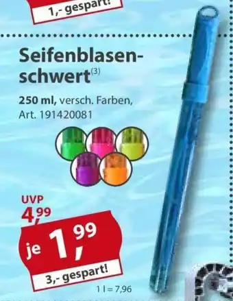 Sonderpreis Baumarkt Seifenblasenschwert(3) Angebot