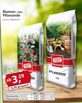 Sonderpreis Baumarkt Blumen- oder Pflanzerde Angebot