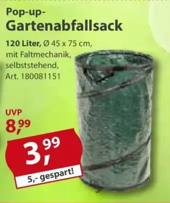 Sonderpreis Baumarkt Pop-up-Gartenabfallsack 120 Liter Angebot