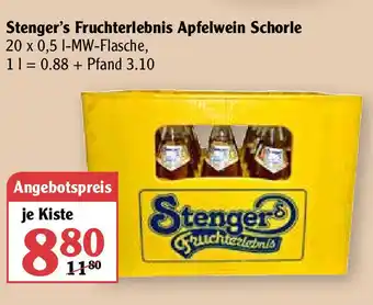 Globus Stenger's Fruchterlebnis Apfelwein Schorle Angebot