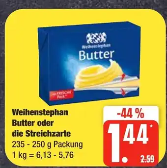 Edeka Frischemarkt Weihenstephan Butter oder die Streichzarte 235-250 g Angebot