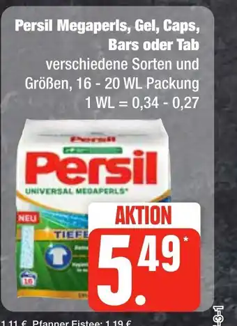 Edeka Frischemarkt Persil Megaperls, Gel, Caps, Bars oder Tab verschiedene Sorten und Größen, 16-20 WL Angebot