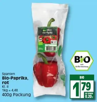 Edeka Bio Paprika rot 400g Angebot