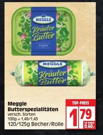 Edeka Meggle Butterspezialitäten 120/125g Becher Angebot