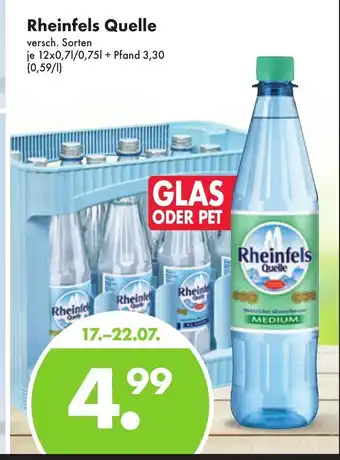 Trink und Spare Rheinfels Quelle versch. Sorten 12*700/750ml Angebot