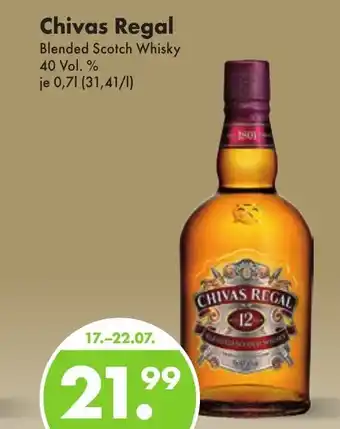 Trink und Spare Chivas Regal Blended Scotch Whisky 40 Vol. % 700ml Angebot