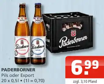 Getränke Oase PADERBORNER Pils oder Export 20 x 0,5 L Angebot