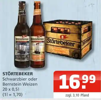 Getränke Oase STÖRTEBEKER Schwarzbier oder Bernstein Weizen 20 x 0,5 L Angebot