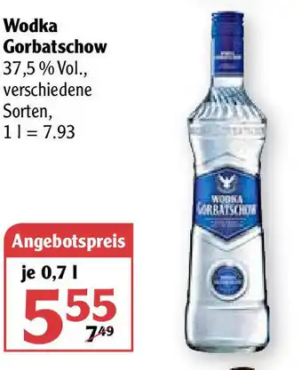 Globus Wodka Gorbatschow 0,7L Angebot